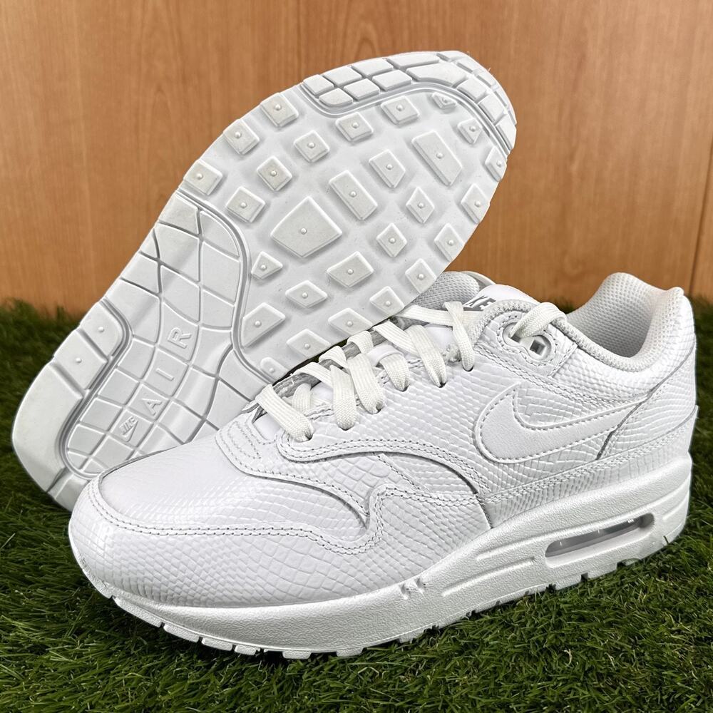 Nike Air Max 1 Premium White Snakeskin Lifestyle Shoes HV1211-100 Men's Size 6.5